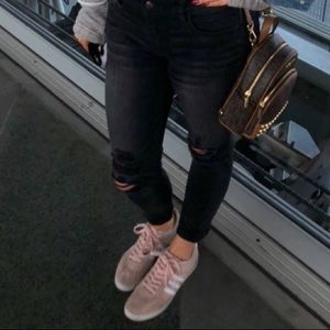 American Eagle Super Stretch Black Ripped Jeggings